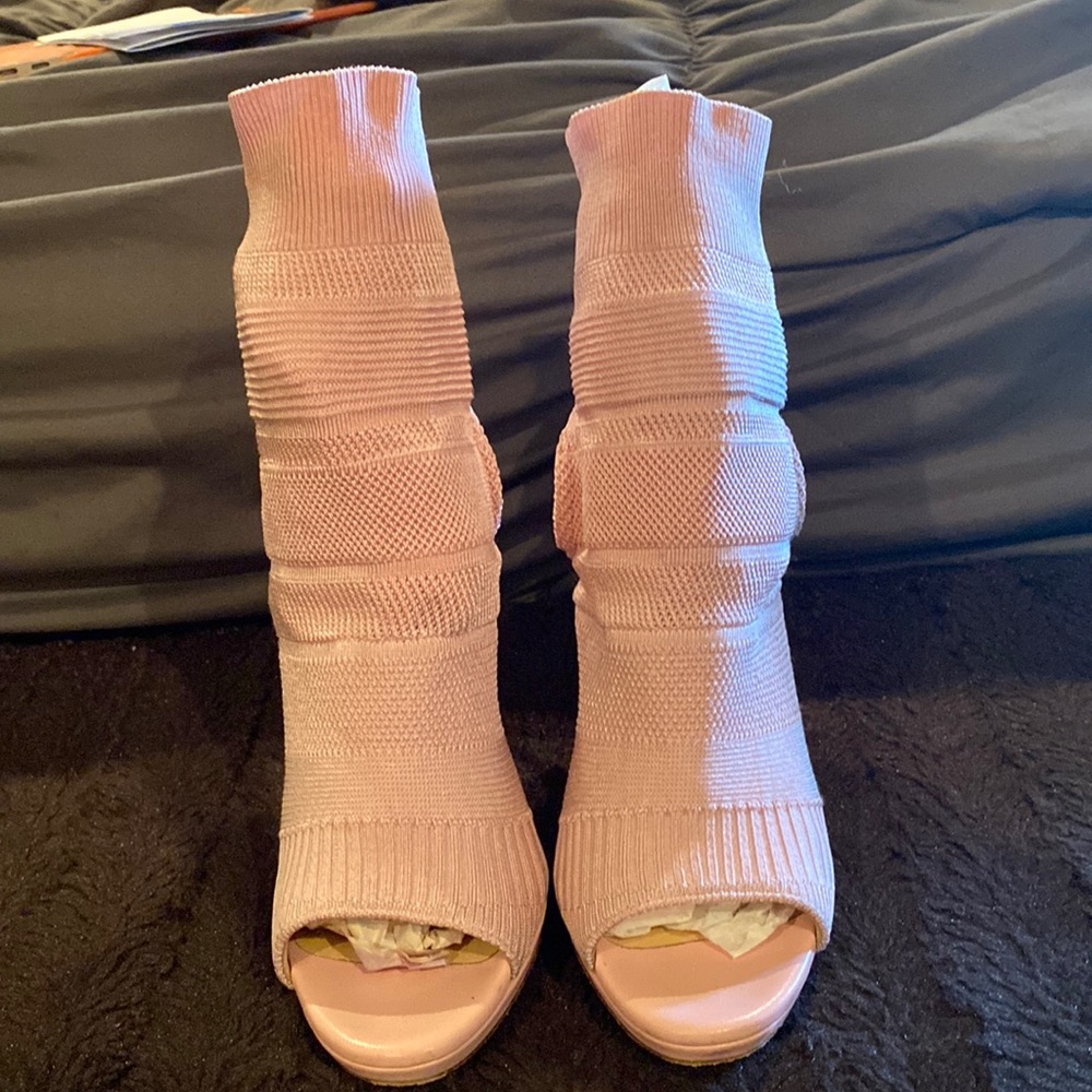 Christian Louboutin Light pink size 8.5 cut little small in good condition